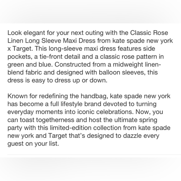 Kate Spade x Target Rose Linen Dress - Picture 7 of 7